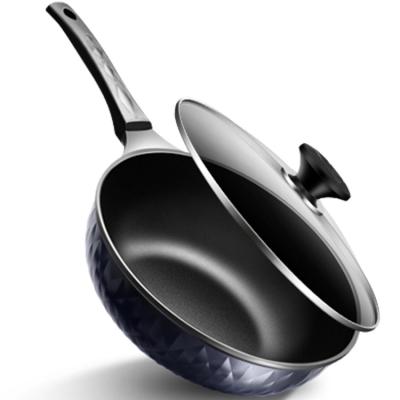 China Viable With Lid With Handle With Range Glass Frying Pan Cover Wok With Tempered Glass Lid for sale