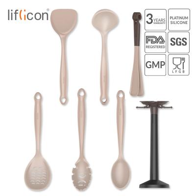 China *Liflicon Free Sample Sustainable Cooking Tools Bonny And Silicone Cookware Kitchen Utensils Sets Wholesale Wanted for sale