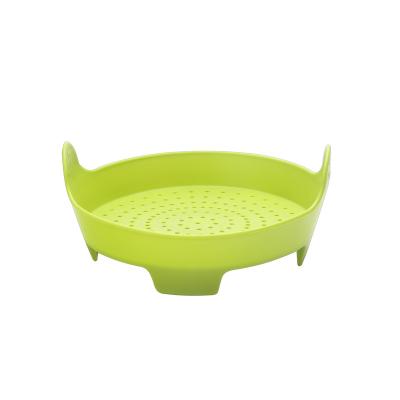 China Viable - Liflicon Microwave Safe Multi-Fuction Green Silicone Vegetable Steamer for sale