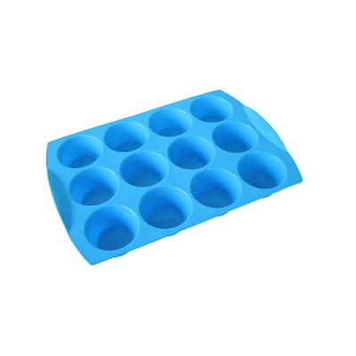 China *Liflicon Sustainable Cake Tray Mini Muffin Cupcakes 12 Cavity Silicone Mold Rubber Cookies Baking Cupcake Home Mold for sale