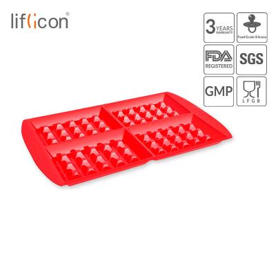 China Liflicon 4 Cavities Waffle Cake Mold Maker Viable Silicone Baking Tray Mold for Waffle, BPA Free Non-Stick Silicone for sale