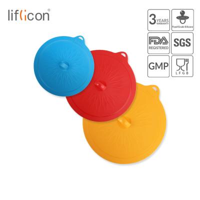 China Flexible Silicone Food Grade Liflicon Stretch Lids Reusable Reusable Food Seal Lids Viable Silicone Suction Lids Wholesale Suction Cover for sale