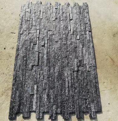 China Modern Decorative Interior Culture Wall Cladding Stone Panels Black Stone for sale