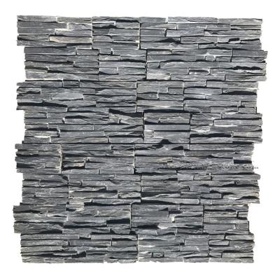 China Modern Black Natural Culture Slate Water Stone Wall Decorative For Hotel Lobby Reception for sale