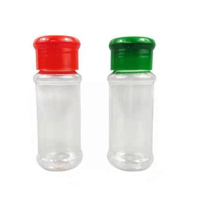 China Sustainable 100ml Round Glass Spice Jars Empty 3oz Salt Pepper Spice Bottles With Shaker Lids for sale