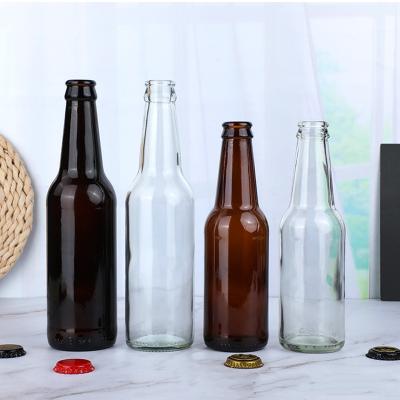 China Beverage Glass Bottle For Custom Wholesale Amber Clear Glass Wine Liquor Juice Soda Beverage Beer Bottles for sale