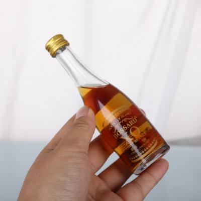 China Small XO Wine Bottle Whiskey 50ml Mini Beverage Bottle Tequila Vodka High End Rum Glass Empty Liquor Bottles for sale