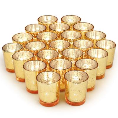 China Home Decoration 100ml Plated Empty Glass Candle Jars Unique Container Holders Ships For Candle Making for sale