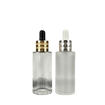 China Unique High Quality Luxury Cosmetic 30ml Gray Empty Glass Essential Oil Bottle With Dropper for sale