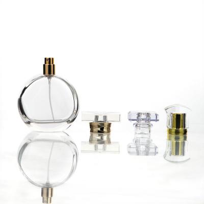 China High Quality Custom Empty Refillable Luxury Vintage 50ml/100ml Round Glass Perfume Bottle Cosmetic for sale