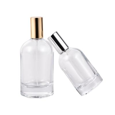 China Wholesale 50ml /100ml Luxury Clear Round Empty Refillable Cosmetic Spray Glass Perfume Bottle for sale