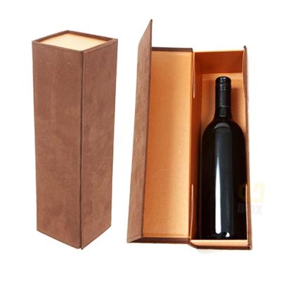 China Handmade Custom Logo Corrugated Paper Magnetic Luxury Gifts Wine Boxes / Wine Bottle And Glass Packaging Box for sale