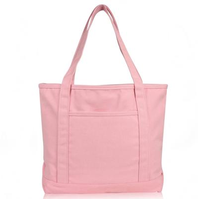 China Buying Tote Bag Women Cotton Canvas Solid Color Cotton Tote Bags Tote Bag With Zipper for sale