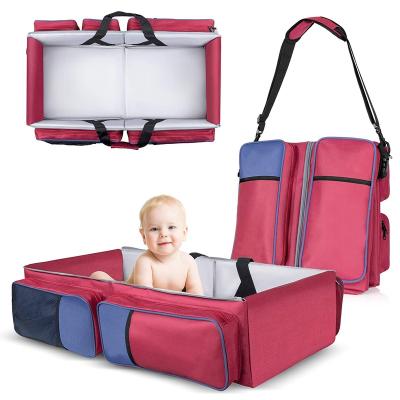 China Travel 3-in-1 Portable Universal Infant Folding Crib Diaper Changing Bag Hutch Bag For Newborns Baby for sale