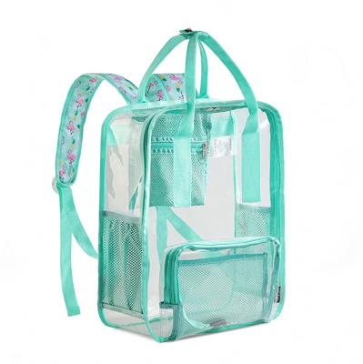 China Waterproof Heavy Duty Transparencies See Through School Backpack BookBag Clear Backpack PVC for sale