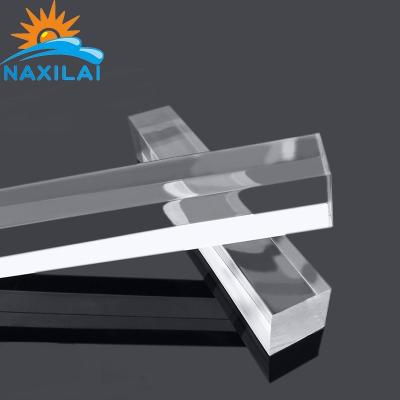 China High Quality Naxilai Square Wholesale Clear Acrylic Bar Rectangular Curtain Rod Perspex Wear-resisting Clear Glass for sale