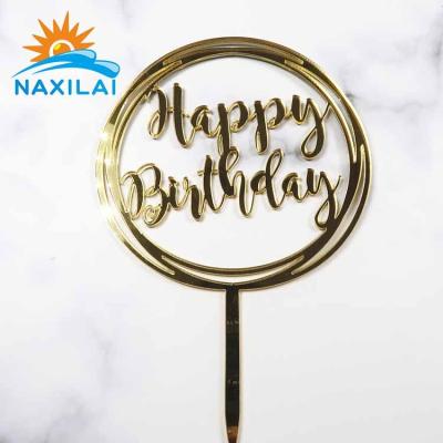 China NAXILAI Birthday Happy Birthday Cake Topper Lucite Glitter Perspex Acrylic Acrylic Cake Topper for sale