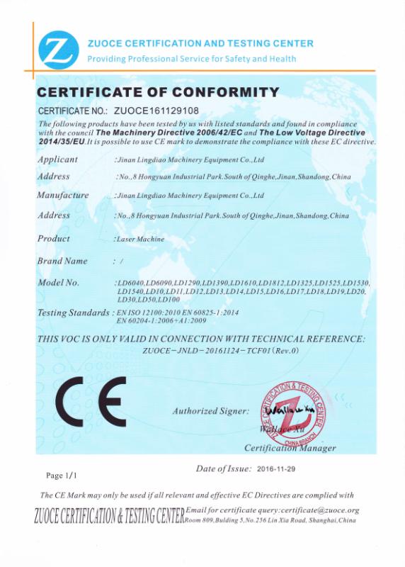 CE - Jinan Lingdiao Machinery Equipment Co., Ltd.