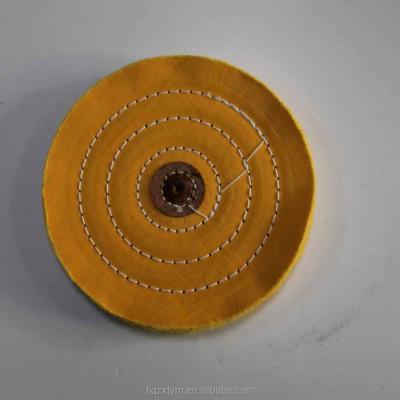 China Yellow Metal Color Cotton Cloth Wheel For Polishing for sale