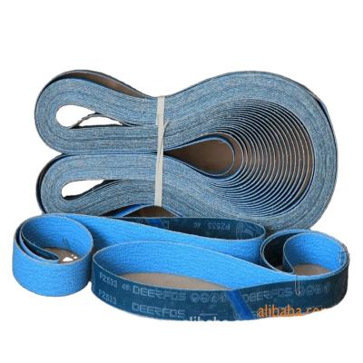 China Blue Surface Grinding Color Zirconium Oxide Cloth Sanding Belt For Stainless Steel for sale