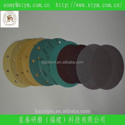 China Suitable for wood furniture sand paper 150 mm abrasive hook and loop sanding disc for sale