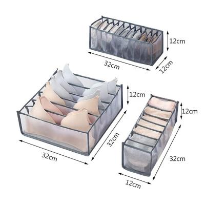 China Home Collapsible Folding 3 Drawer Cloth Organizers Divider Underwear Bra Sock Underwear Organizer for sale