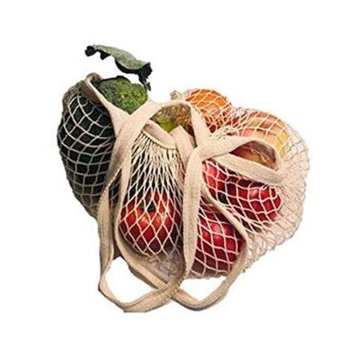 China Portable Cotton Mesh Bag Organic Cotton Mesh Shop Bag Reusable Bulk for sale