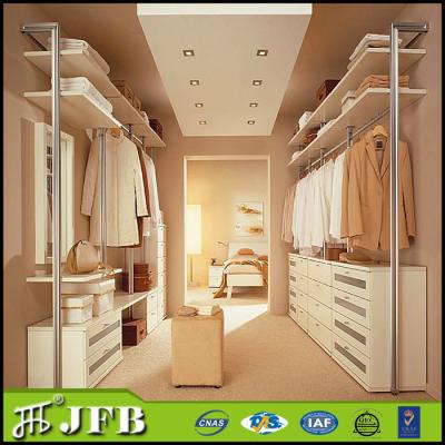 China Walk in wardrobe cloakroom 2.6meter height aluminum anodized silver pole system closet for sale