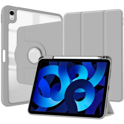 China PU For iPad 10.9 Inch 2022 Case Cover 360 Degree Rotation Computer Flat Protective Sleeve Acrylic Transparent Shockproof Hard Shell for sale