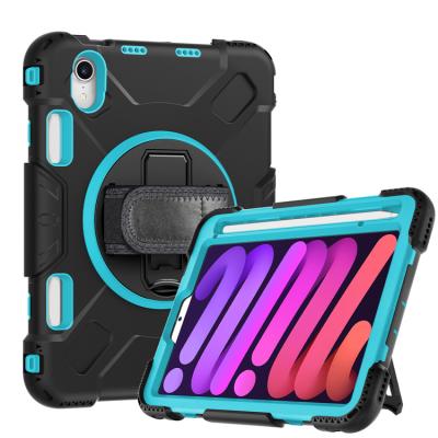 China iPad Mini 6 for ipad mini6 case cover shockproof flat silica gel computer protective casing with pen slot 360 degree rotation for sale