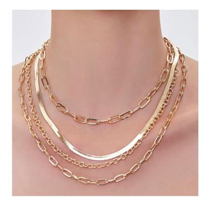 China Environmental friendly. Simple Design Fashion Necklace Chain Stainless Steel Beach Necklace Simple Layered Necklace for sale