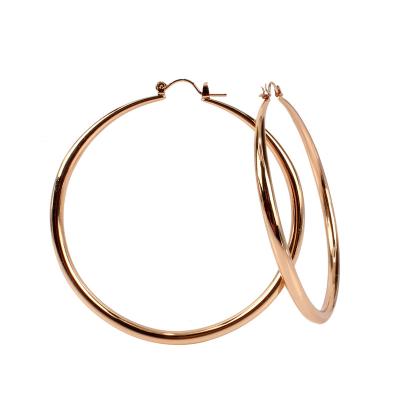 China Durable Simple Trendy Personality Hoop Earrings Oversized Hoop Earrings Gold Plated Stainless Steel Hoop Earring for sale