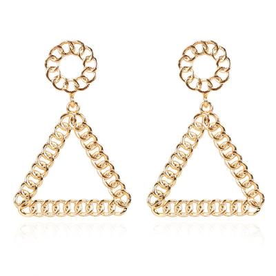 China Fashion Creativity Personality Durable Triangle Earrings Geometric Earrings With Alloy Metal Chain Earrings for sale