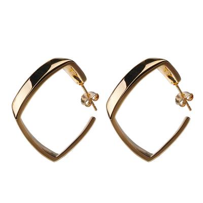 China Durable 2021 fashion trend low price wholesale circle brass gold plated large circle earrings for sale