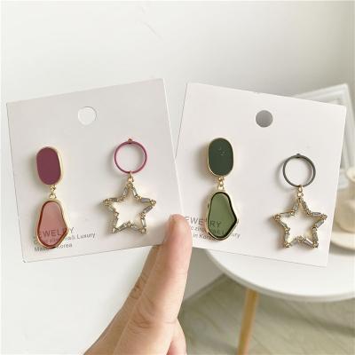 China Durable Asymmetrical Five-pointed Stud Earrings Korea Irregular Geometric Stud Earrings For Girls for sale