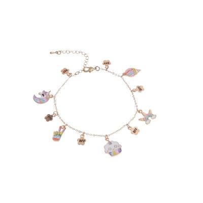 China Environmentally friendly fairy colorful adjustable gold plated cute bracelet sweet and popular cartoon charm lucky star chain alloy for sale