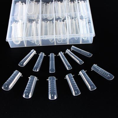 China Nail tips; 120pcs Crystal Extension Quick Building Extra Long Artificial Tips Mold Tips Acrylic UV Poly Gel Nail Form for sale