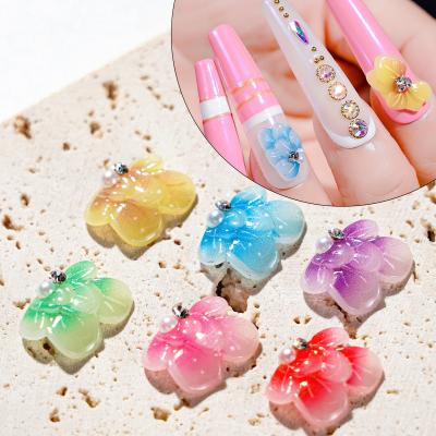 China Nail decoration.nail dry flower butterfly vivid fake stones nail art decoration resin acrylic nail 3D artificial flower for sale