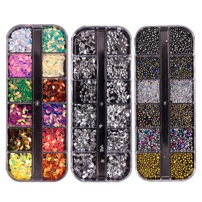 China Nail Art Decoration Mixed Shapes Nail Stone Reflective Glitters Nail Art Rhinestones Glitter For Nails for sale