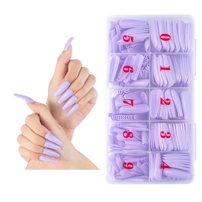 China Extension Nails 500 Pcs/Box Color Ballet Full Cover Sheer Press On Nails Extra Long Fake Nail Tips for sale