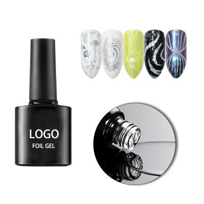 China Best Quality Lasting 8ML Print Transparent Color Logo Transfer Foil Polish UV Gel Nail Sticker for sale