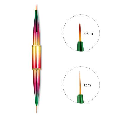 China Double Head Double Use Rainbow Gradient Hair Liner Pen Nail Art Drawing Brush Wire Painting Pull Nail Painting for sale