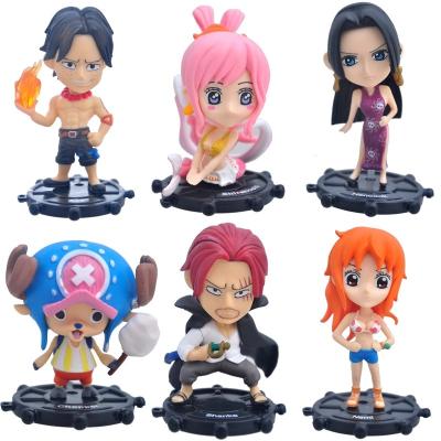 China One Piece Model Gift 12CM Anime Figure Q Version Toys Comics Figure Doll Luffy Zoro Sanji PVC Collection Toy Birthday Gifts for sale