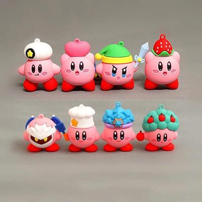 China Kirby PVC Action Toy Figures Collection Kirby Pink Mini Dolls Anime Game Cute Cartoon Gift For Kids Birthday Gifts for sale