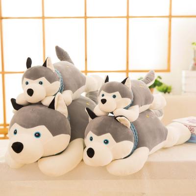 China New factory direct selling gift plush toy lying comfortable dog husky pillow texture girl gift for sale