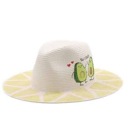 China New creative eco-friendly graffiti straw hat summer outdoor sun protection and sun UV protection hat high quality beach casual hat for sale