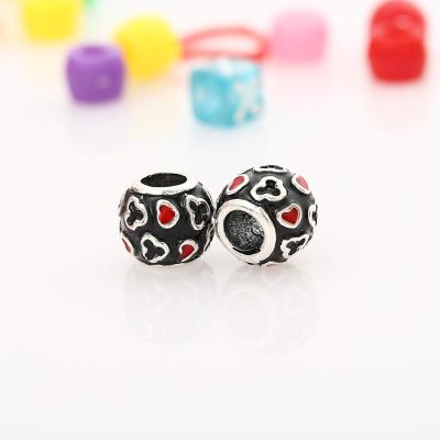 China Environmental Friendly Bulk Wholesale Zinc Alloy Big Hole Beads Drip Oil Big Hole Beads Spacer Beads For Craft DIY Jewelry Making for sale