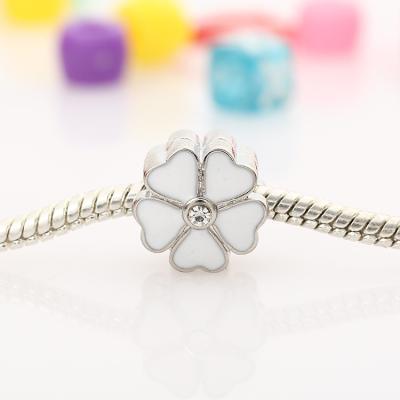 China Environmental Friendly Bulk Wholesale Zinc Alloy Big Hole Beads Drip Oil Big Hole Beads Colorful Flowers Spacer Bead For Craft Diy Jewelry Making for sale