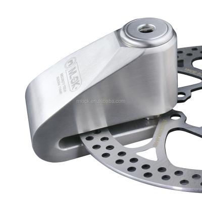 China Solid-Solid 304 Stainless Steel Disc Brake Collar Motorcycle Anti-theft Lock With Alarm for sale