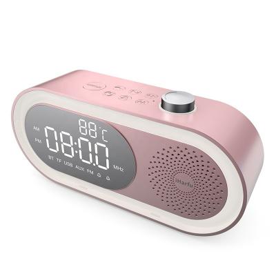 China Visual Boombox Blue-tooth Alarm Clock Portable Wireless Radio Speaker Blue Tooth Led Digital Alarm Clock Speaker With Temperature for sale